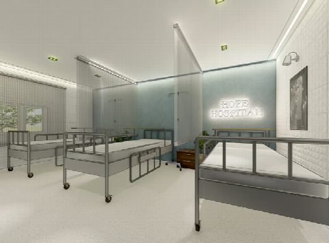 Interior render of the emergency treatment bay.