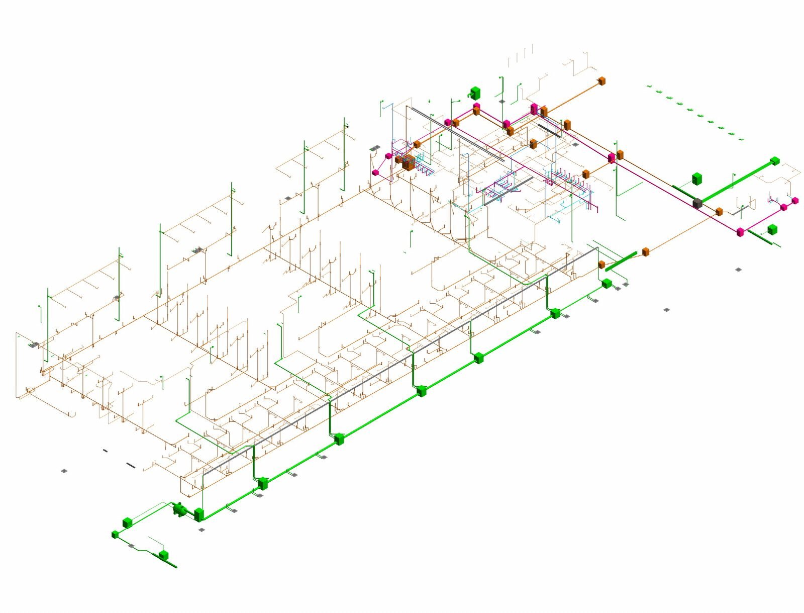 Navisworks view of the drainage network.