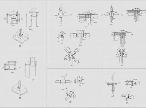 Connection and base plate details sheet.