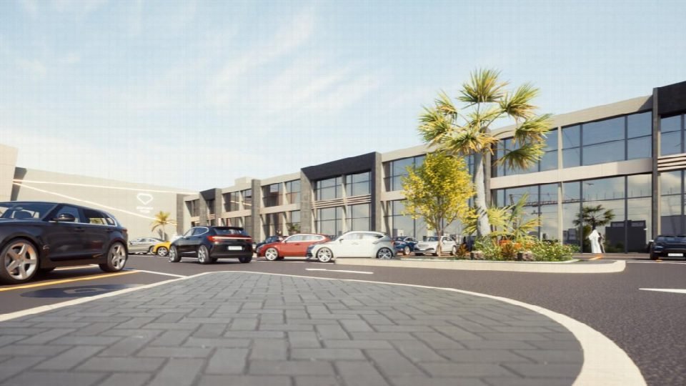 Render of the retail block car park.