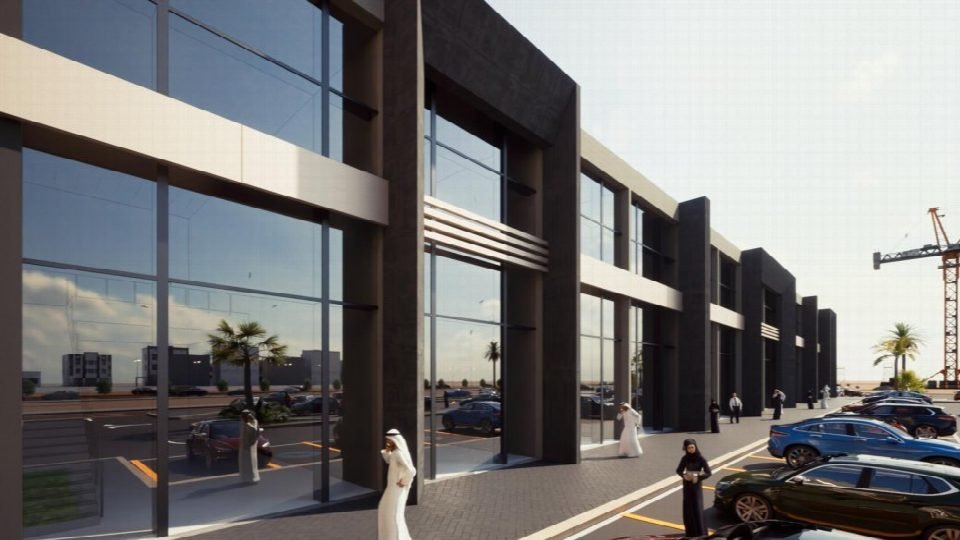 Render of the retail block frontage.