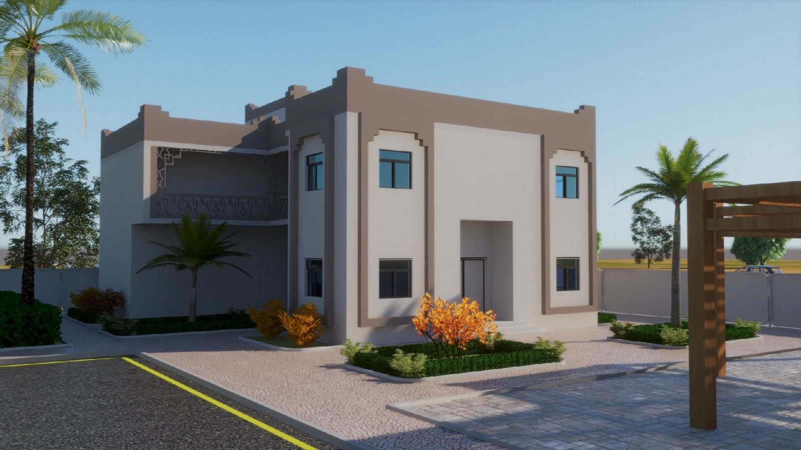 Render of the administration building.